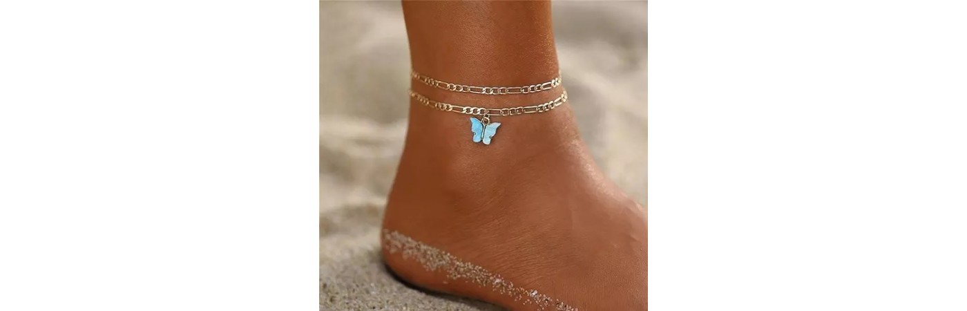 Silver Butterfly Anklet, Silver anklet, Butterfly Anklet